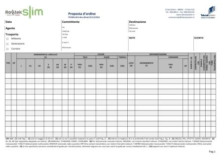 Modulo proposta d'ordine